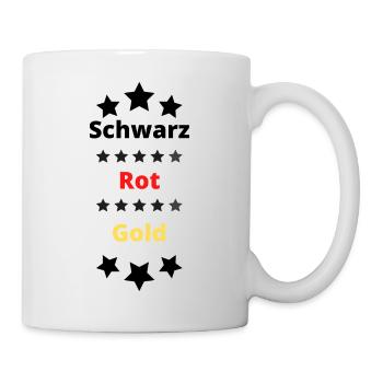 Schwarz Rot Gold Fußball - Tasse - Weiß - Rechts