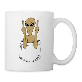 extraterrestre qui met votre doigt dans votre poche - Mug blanc - blanc - Droite