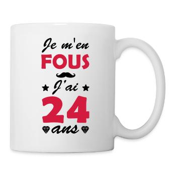 j ai 24 ans / humour anniversaire 24 ans - Mug blanc - blanc - Droite