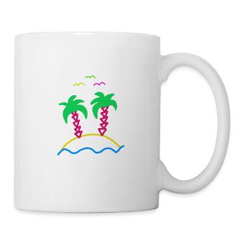 Insel mit Palmen - Tasse - Weiß - Rechts
