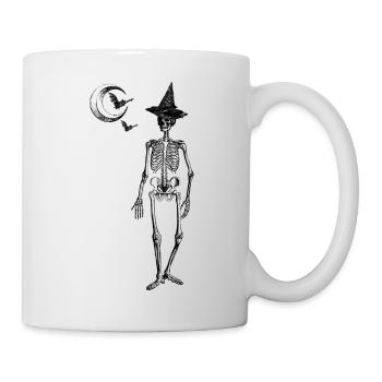Witch Skelett, Shirt mit Hexe zu Halloween, - Tasse - Weiß - Rechts