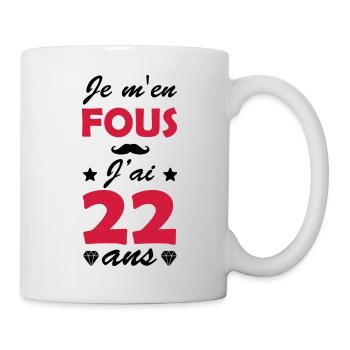 j'ai 22 ans / humour anniversaire 22 ans - Mug blanc - blanc - Droite