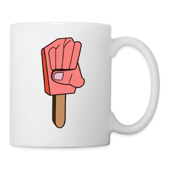 Fist symbol as popsicles - Mug - white - Right