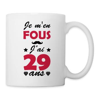 j ai 29 ans / cadeau anniversaire 29 ans - Mug blanc - blanc - Droite