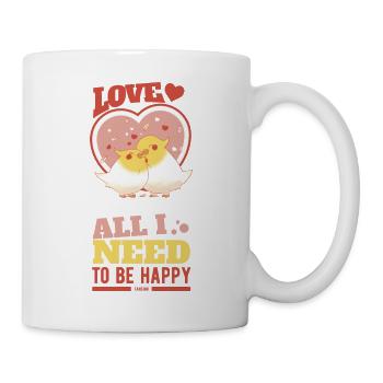 ich brauche Liebe zum glücklich sein - Tasse - Weiß - Rechts