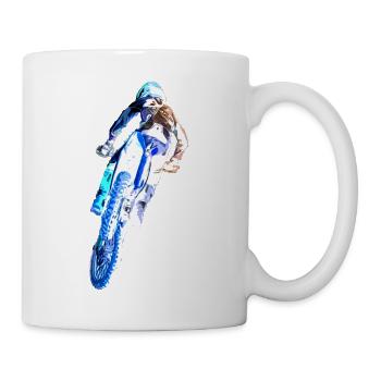 Motocross Racing T-Shirt Enduro T Shirt Supercross - Tasse - Weiß - Rechts