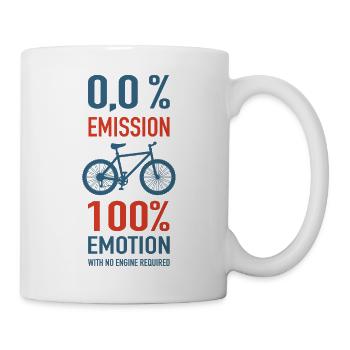 0% Emission 100% Emotion Fahrrad Bike - Tasse - Weiß - Rechts