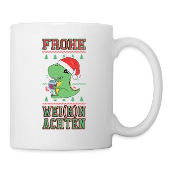 Dino Wine Merry Christmas Christmas Funny - Mug - white - Right