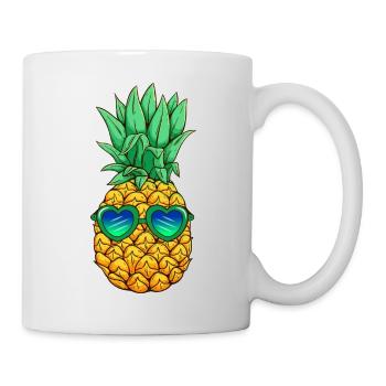 Pineapple with sunglasses - Mug - white - Right