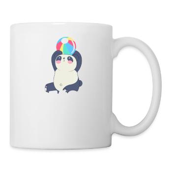 Kinder Panda spielt mit dem Ball - Tasse - Weiß - Rechts