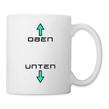 Oben Unten Design - Tasse - Weiß - Rechts