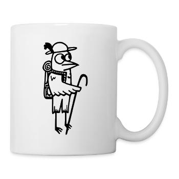 Wanderfalke Cartoon Wortspiel - Tasse - Weiß - Rechts