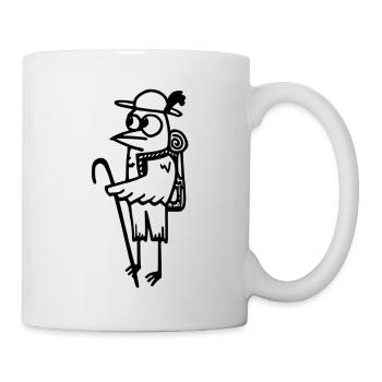 Wanderfalke Cartoon Wortspiel - Spiegelverkehrt - Tasse - Weiß - Rechts