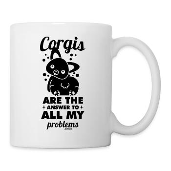 cute Corgi dog puppy - Mug - white - Right