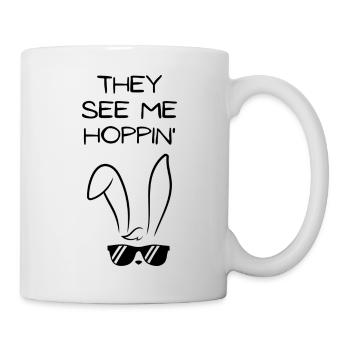 They see me hoppin' Funny Easter - Tasse - Weiß - Rechts