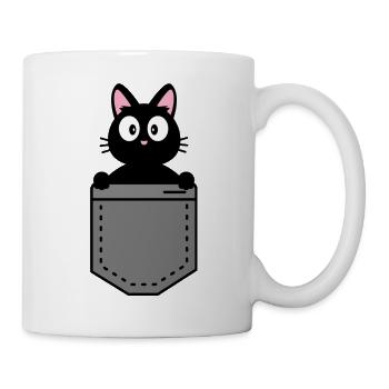 Katze im Gepäck - Tasse - Weiß - Rechts