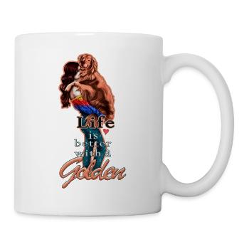 Life is better with a Golden Illustration Quote - Mug - white - Right