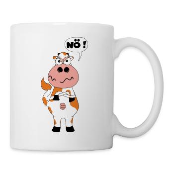 Kuh Landwirt Bauer lustig Nein Comic Motzig Land - Tasse - Weiß - Rechts