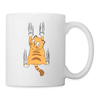 Cat on a shirt - cute kitten - Mug - white - Right