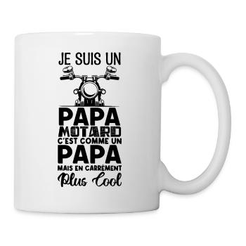 papa motard. Cadeau papa motard. père motard. - Mug blanc - blanc - Droite