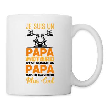 papa motard. Cadeau papa motard. père motard. - Mug blanc - blanc - Droite