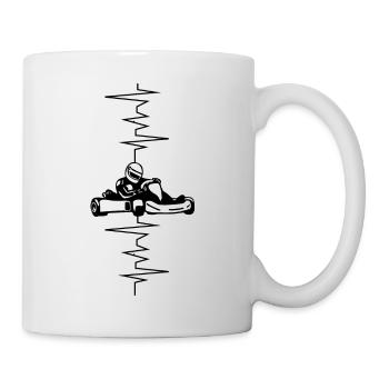 Karting Heartbeat Cadeau Go Kart cadeau Karting - Mug blanc - blanc - Droite