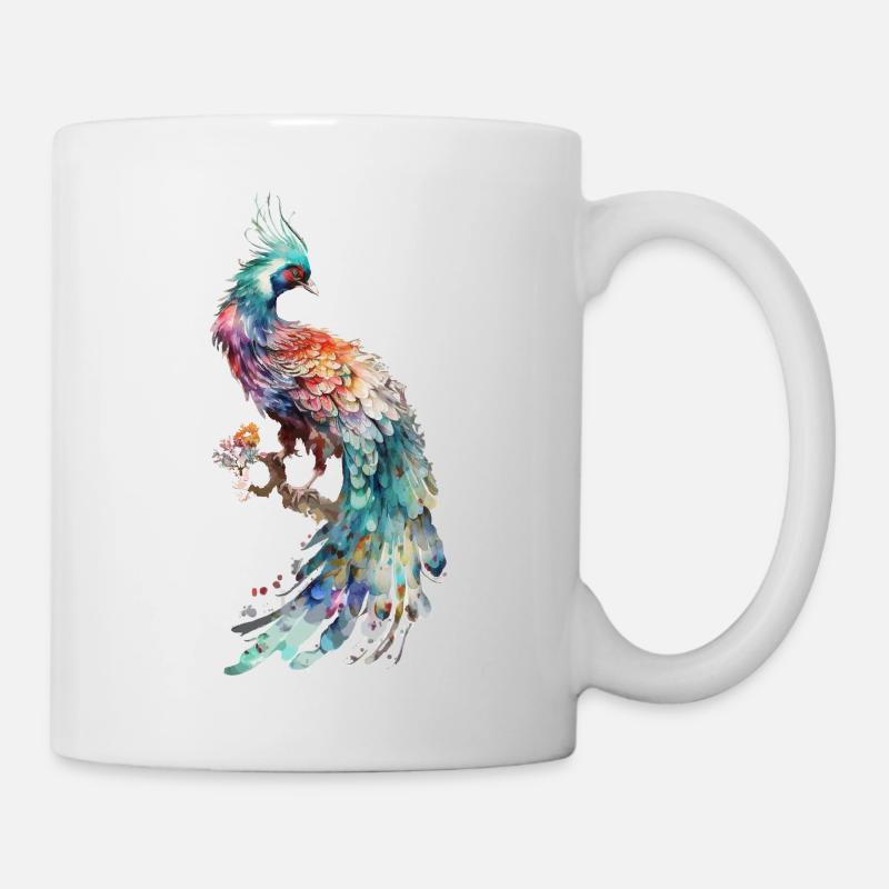 Aquarell-Vogel - Tasse - Weiß