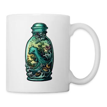 Ozean Flasche Zeichnung - Tasse - Weiß - Rechts