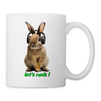 Lapin avec écouteurs - Mug blanc - blanc - Droite