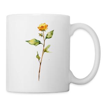 Yellow-Flower Wasserfarben - Tasse - Weiß - Rechts