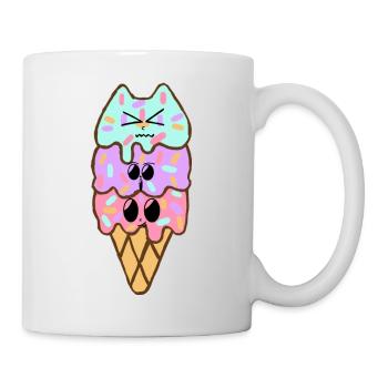 Crème glacée Kawaii 3Scoops | Original par. MMJ49 - Mug blanc - blanc - Droite