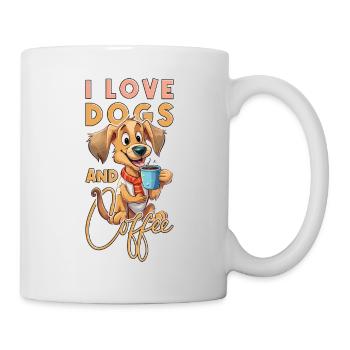 Café de chien J’aime les chiens et le café Dire drôle - Mug blanc - blanc - Droite