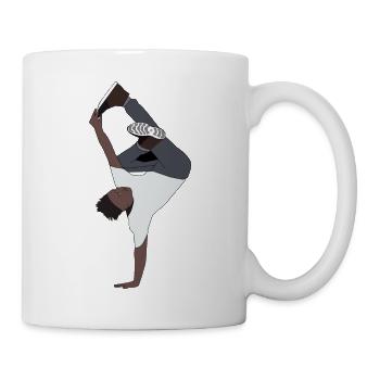 Tanzender B-Boy Hip-Hop Break Dance - Tasse - Weiß - Rechts