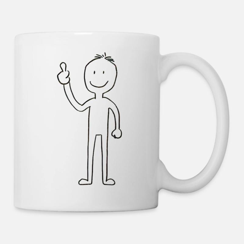 Stick figure with thumbs up - Mug - white