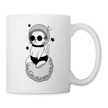 Katzenastronaut und Planet - Tasse - Weiß - Rechts