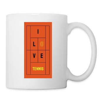 I love Tennis orange - Tasse - Weiß - Rechts