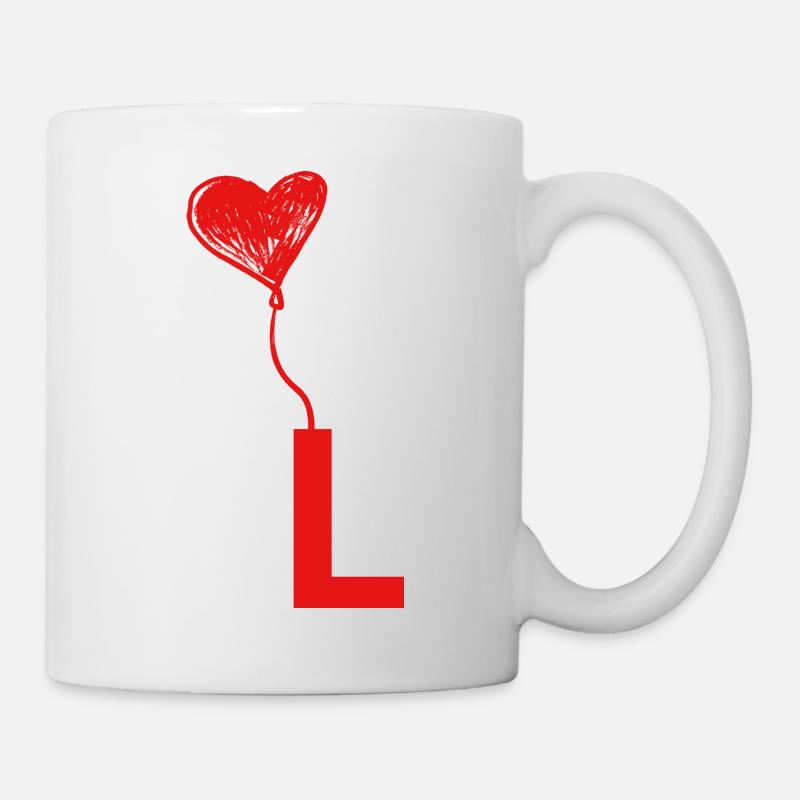 Buchstabe l Herz - Tasse - Weiß