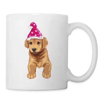 Lustiger Golden Retriever-Welpe mit Hut - Tasse - Weiß - Rechts
