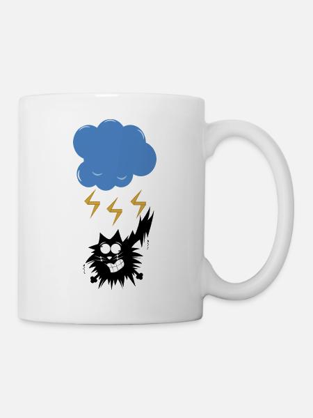 CAT STRUCK BY LIGHTNING - Tasse - Weiß