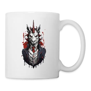 Dark Vampire Unicorn Halloween Design - Mug - white - Right