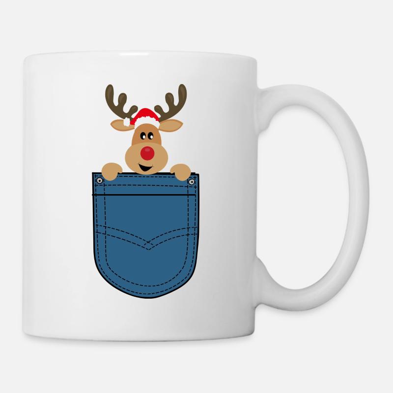 Weihnachten Elch in Brusttasche - Tasse - Weiß
