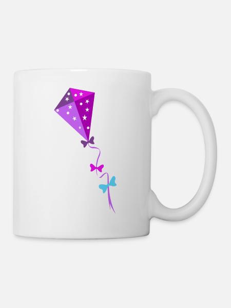 Bunter Drachen - Tasse - Weiß