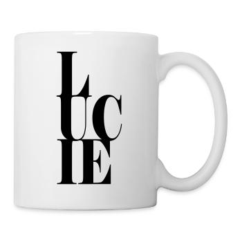 Lucie Name Vorname Moderne Schrift Wort Art - Tasse - Weiß - Rechts