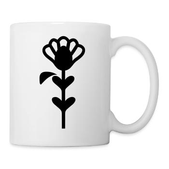 Flower with stem - Mug - white - Right