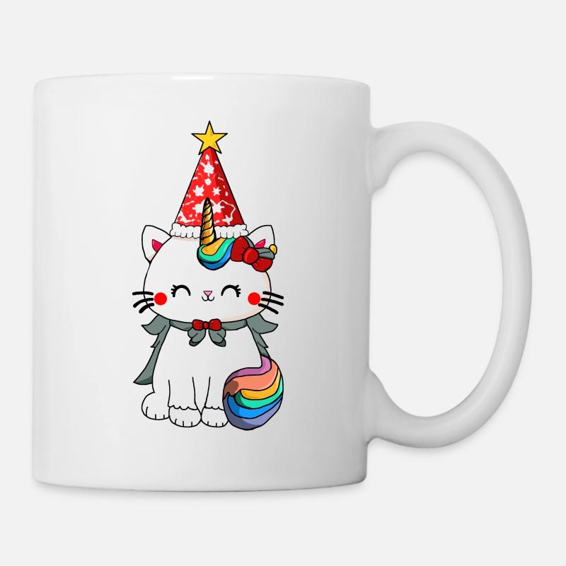 Chat-Licorne de Noël - Mug blanc - blanc