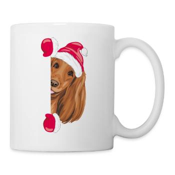 Spähender lustiger Santa Cocker Spaniel Hund - Tasse - Weiß - Rechts