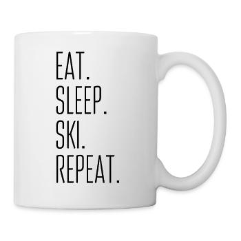 Eat sleep SKI repeat - Tasse - Weiß - Rechts