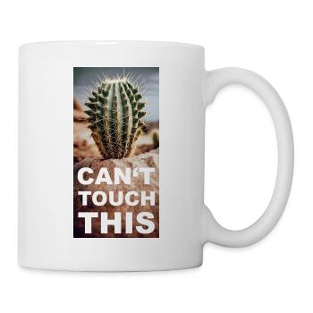 Ich kann diesen Kaktus in einer Sandwüste nicht anfassen Wortspiel - Tasse - Weiß - Rechts
