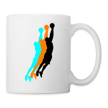 basketballer silhouette 3 - Tasse - Weiß - Rechts