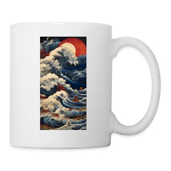Les vagues et la mer - Mug blanc - blanc - Droite